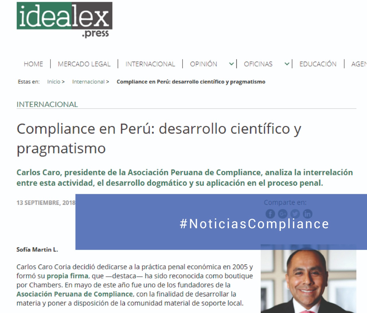 Compliance En Perú: Desarrollo Científico Y Pragmático